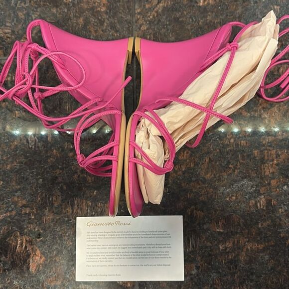 Gianvito Rossi Wedge with Suede Lace-up/Dust Bag 8.5 NWT $675 - Picture 7 of 10